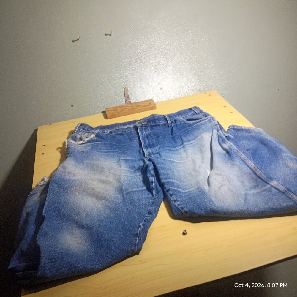 Dickies Carpenter Jeans Men 40x30 Blue Distressed Fashionably Thrashed